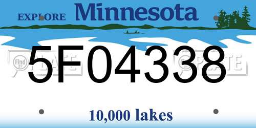 5F04338 Minnesota License Plate