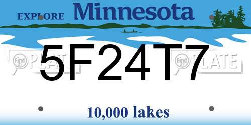 5F24T7 Minnesota License Plate