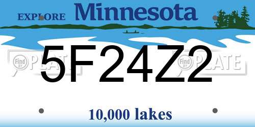 5F24Z2 Minnesota License Plate