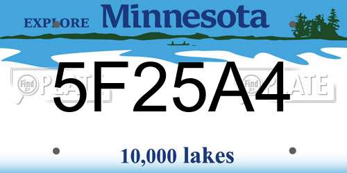 5F25A4 Minnesota License Plate