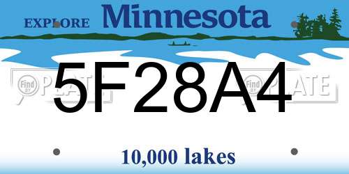 5F28A4 Minnesota License Plate