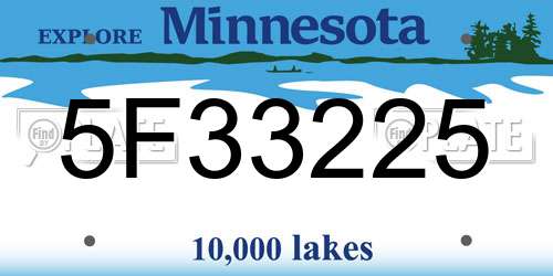 5F33225 Minnesota License Plate