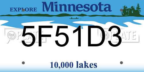 5F51D3 Minnesota License Plate