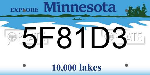 5F81D3 Minnesota License Plate