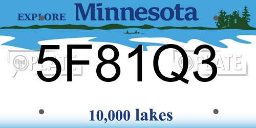 5F81Q3 Minnesota License Plate