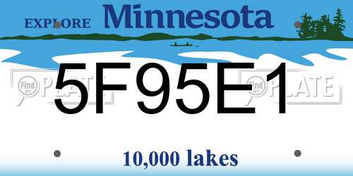 5F95E1 Minnesota License Plate