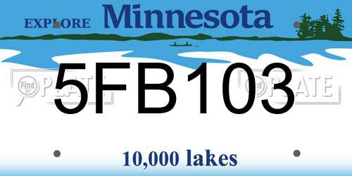 5FB103 Minnesota License Plate