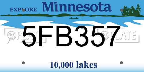 5FB357 Minnesota License Plate