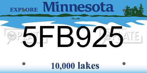 5FB925 Minnesota License Plate