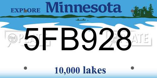 5FB928 Minnesota License Plate
