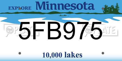 5FB975 Minnesota License Plate
