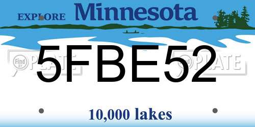 5FBE52 Minnesota License Plate