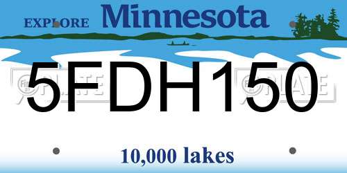 5FDH150 Minnesota License Plate