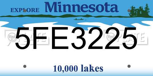 5FE3225 Minnesota License Plate