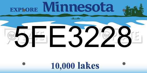 5FE3228 Minnesota License Plate