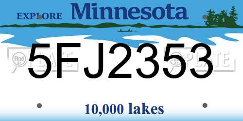 5FJ2353 Minnesota License Plate