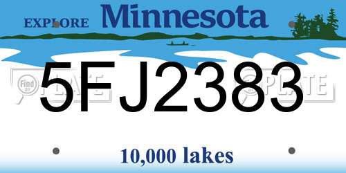 5FJ2383 Minnesota License Plate