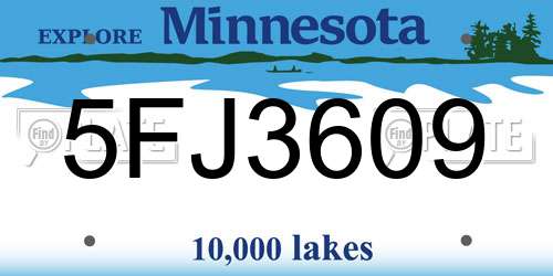 5FJ3609 Minnesota License Plate