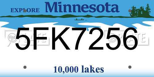5FK7256 Minnesota License Plate