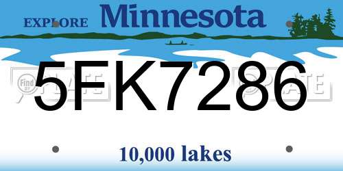 5FK7286 Minnesota License Plate