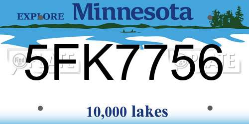 5FK7756 Minnesota License Plate