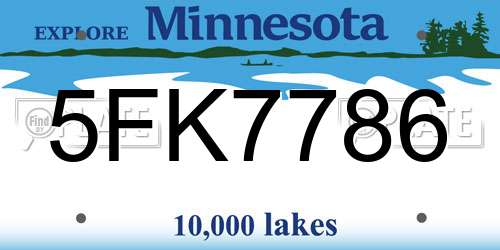 5FK7786 Minnesota License Plate