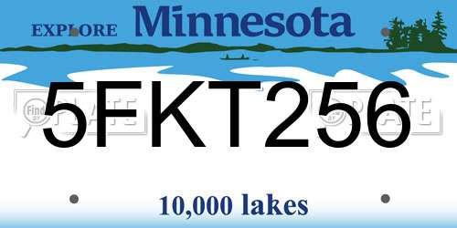 5FKT256 Minnesota License Plate