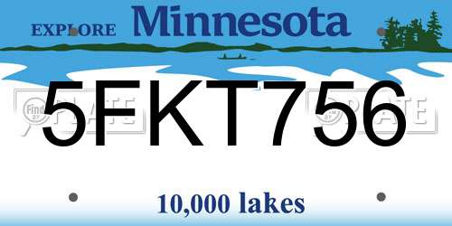 5FKT756 Minnesota License Plate