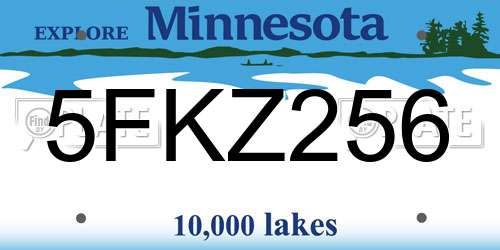 5FKZ256 Minnesota License Plate