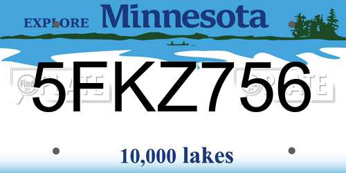 5FKZ756 Minnesota License Plate