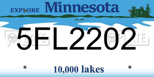 5FL2202 Minnesota License Plate