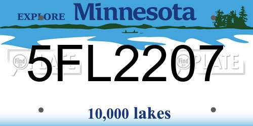5FL2207 Minnesota License Plate