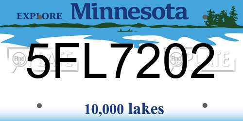 5FL7202 Minnesota License Plate
