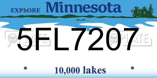 5FL7207 Minnesota License Plate