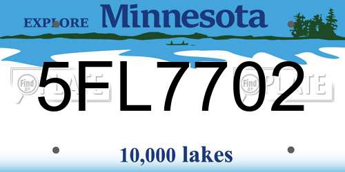 5FL7702 Minnesota License Plate