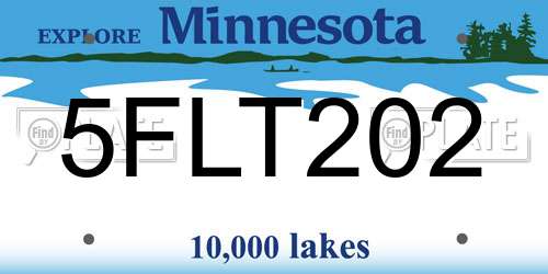 5FLT202 Minnesota License Plate
