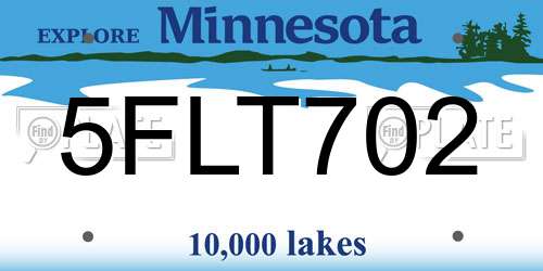 5FLT702 Minnesota License Plate