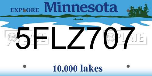 5FLZ707 Minnesota License Plate
