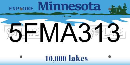 5FMA313 Minnesota License Plate