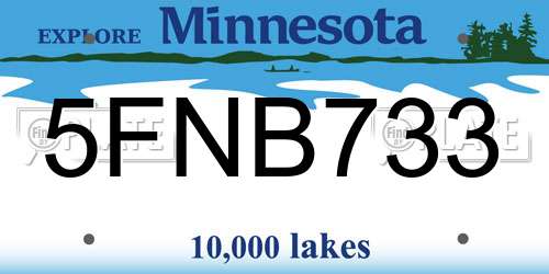 5FNB733 Minnesota License Plate