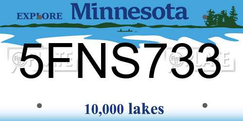 5FNS733 Minnesota License Plate