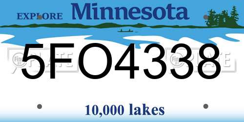 5FO4338 Minnesota License Plate