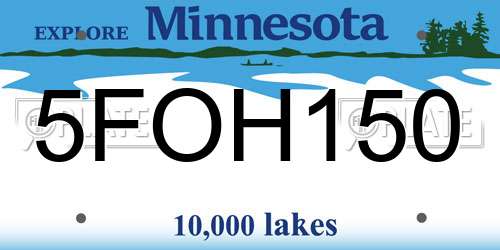 5FOH150 Minnesota License Plate