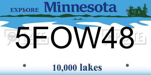 5FOW48 Minnesota License Plate