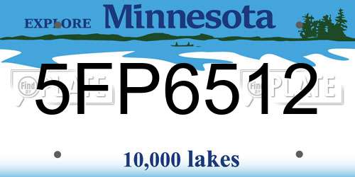 5FP6512 Minnesota License Plate
