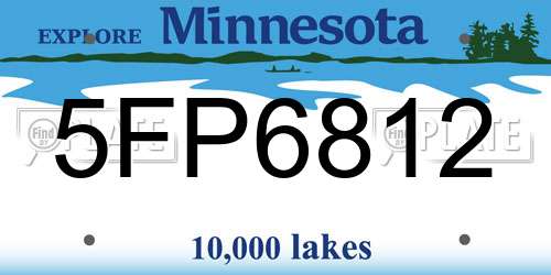 5FP6812 Minnesota License Plate