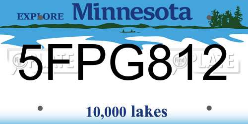 5FPG812 Minnesota License Plate