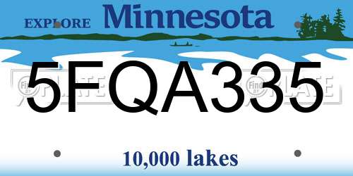 5FQA335 Minnesota License Plate