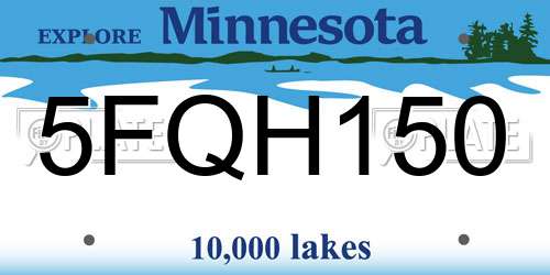 5FQH150 Minnesota License Plate