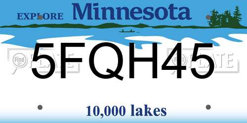 5FQH45 Minnesota License Plate
